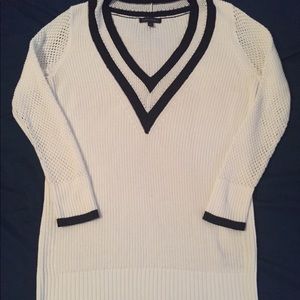 Banana Republic Deep V Varsity Tunic Sweater